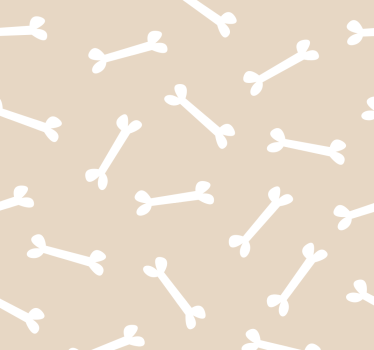 Tapisserie chambre os de chien sur fond beige - TenStickers