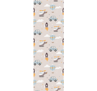 Papier peint chambre enfant transport ludique - TenStickers