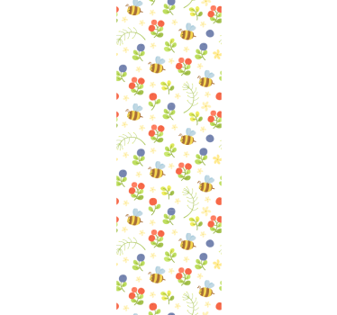 Papier peint chambre enfant modèle de jardin d'abeilles - TenStickers
