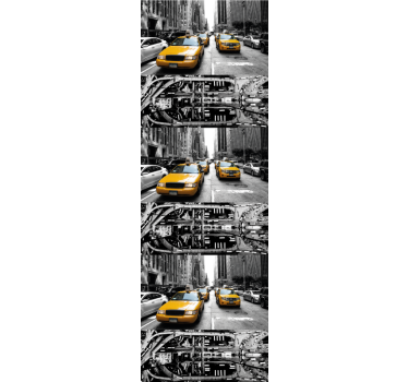 Papier peint ville scène de taxi urbain - TenStickers