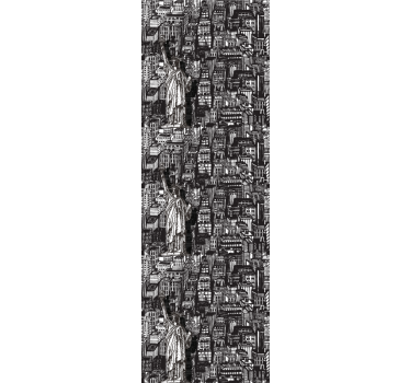Papier peint ville collage urbain de statue - TenStickers
