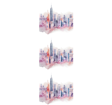 Papier peint ville aquarelle urbaine - TenStickers