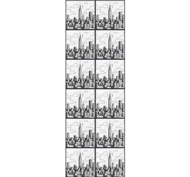 Papier peint ville croquis de l'horizon urbain - TenStickers