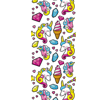 Papier peint chambre enfant motif fantaisie de licorne - TenStickers
