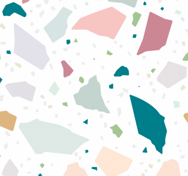 Papier peint cuisine terrazzo géométrique coloré - TenStickers