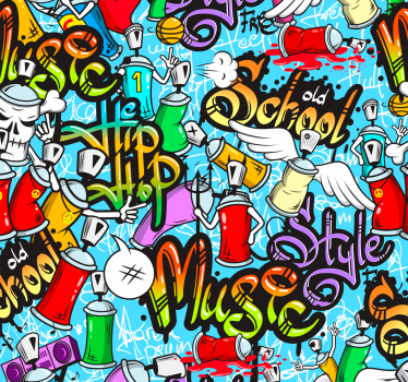 Papier peint art graffiti urbain culture hip-hop - TenStickers