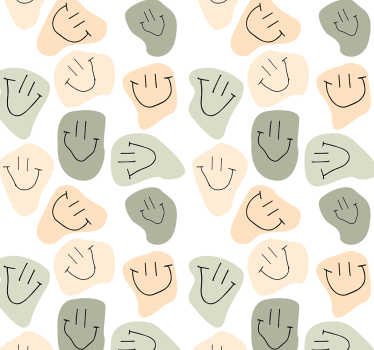 Papier peint visages souriants couleurs neutres  - TenStickers