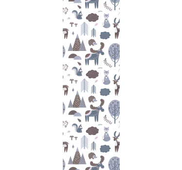 Tapisserie chambre animaux modèle nordique - TenStickers