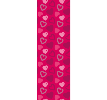 Papier peint chambre rose cœurs fuchsias - TenStickers