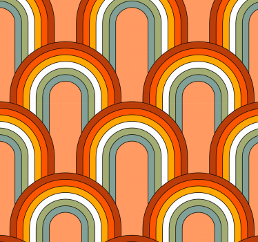 Papier peint motif arcs-en-ciel années 70 - TenStickers