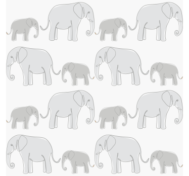 Papier peint chambre enfant éléphants minimalistes - TenStickers