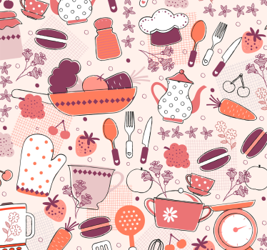 Papier peint cuisine modèle de cuisson - TenStickers