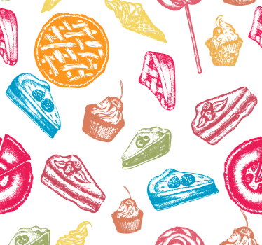 Papier peint cuisine modèle de friandises sucrées - TenStickers