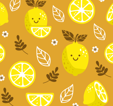 Papier peint cuisine motif d'agrumes joyeux - TenStickers