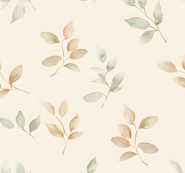 Papier peint entrée motifs feuillage vert et marron - TenStickers