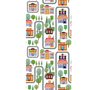 Papier peint ville charmant paysage urbain - TenStickers