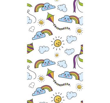 Papier peint chambre enfant cerfs-volants et nuages - TenStickers