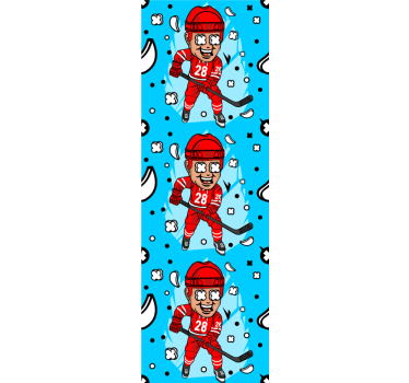 Papier peint chambre enfant personnages de hockey cartoon - TenStickers