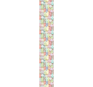 Papier peint ville modèles de maisons colorées - TenStickers