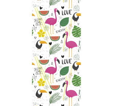 Papier peint chambre enfant rêves de flamants roses - TenStickers