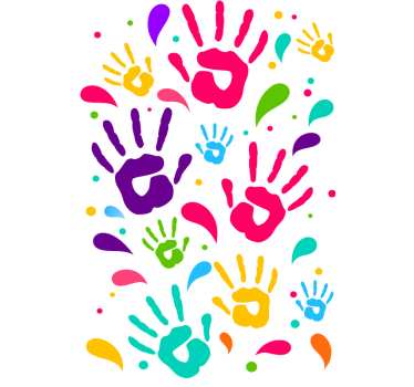 Papier peint chambre enfant empreintes de mains colorées - TenStickers