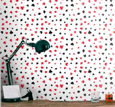 Papier peint chambre ado symboles de cartes à jouer - TenStickers