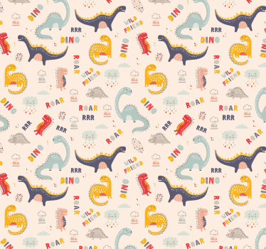 Papier peint dinosaures colorés avec des noms - TenStickers