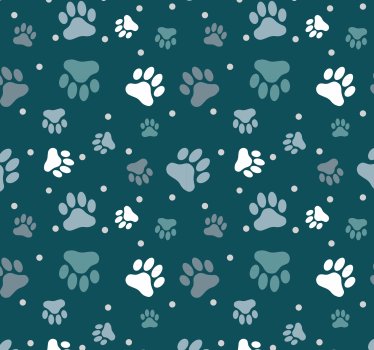 Papier peint chambre empreintes de chien blanc et gris - TenStickers