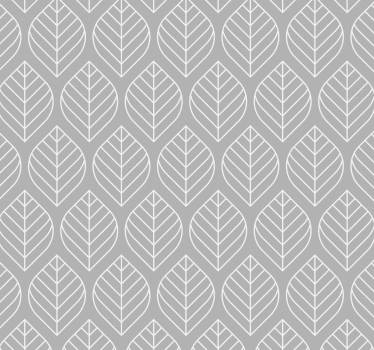 Papier peint moderne motif de feuilles scandinave gris - TenStickers