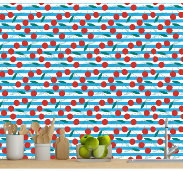 Papier peint cuisine motif de fruits abstrait - TenStickers