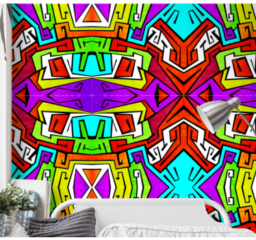 Papier peint chambre ado vibration géométrique - TenStickers