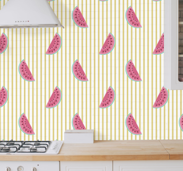 Papier peint cuisine tranches de pastèque - TenStickers