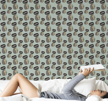 Papier peint animaux imprimé hérisson mignon - TenStickers