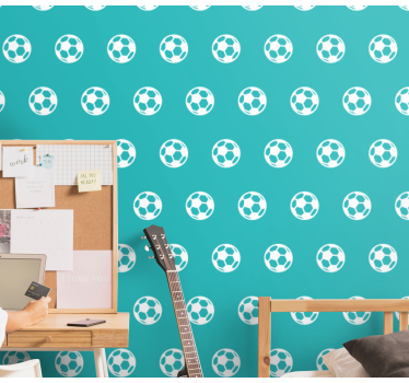 Papier peint chambre ado modèle de ballons de football - TenStickers
