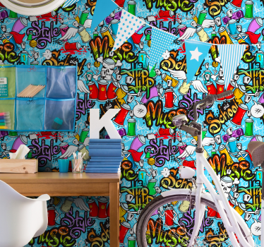 Papier peint art graffiti urbain culture hip-hop - TenStickers