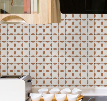 Papier peint cuisine motif géométrique texturé beige - TenStickers
