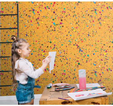 Papier peint cercles éclaboussures de pois - TenStickers