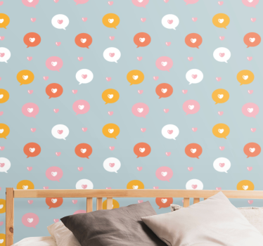 Papier peint cercles motif à pois fleuri - TenStickers