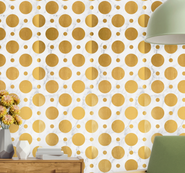 Papier peint cercles motif de cercle doré - TenStickers