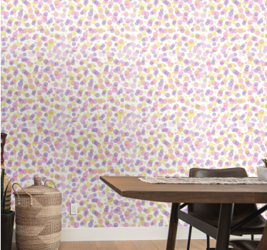 Papier peint cercles polka multicolore - TenStickers