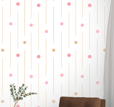 Papier peint cercles rayures à pois - TenStickers