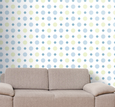 Papier peint cercles sérénité à pois - TenStickers