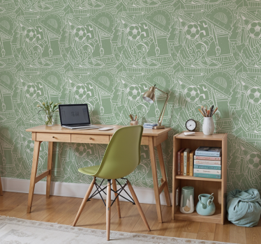 Papier peint chambre ado craie verte pour l'école - TenStickers