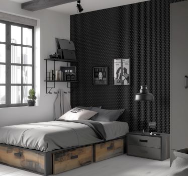 Papier peint chambre ado grille effet métal - TenStickers