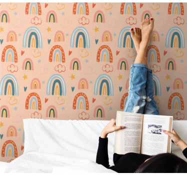 Papier peint chambre ado motif d'arcs-en-ciel - TenStickers