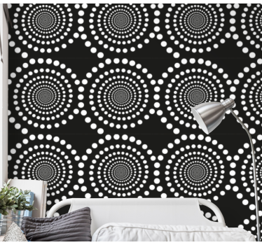 Papier peint chambre ado pois concentriques - TenStickers
