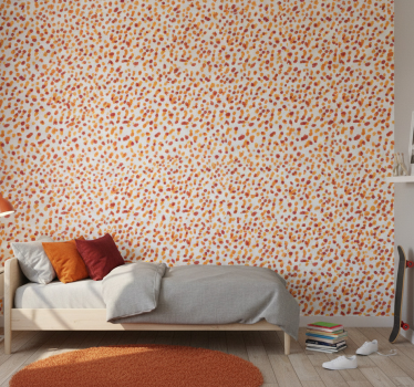 Papier peint chambre ado pois orange et rouge - TenStickers