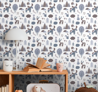 Tapisserie chambre animaux modèle nordique - TenStickers