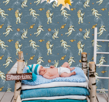 Papier peint chambre enfant astronaute et planètes - TenStickers