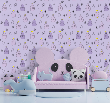 Papier peint chambre enfant conception de modèle de poussin - TenStickers